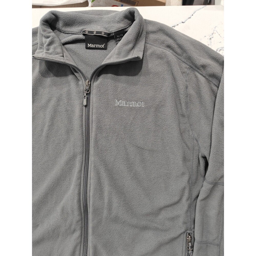 Marmot Rocklin Fleece Jacket Mens XL Grey Full Zip Gorpcore Hiking Sustainable